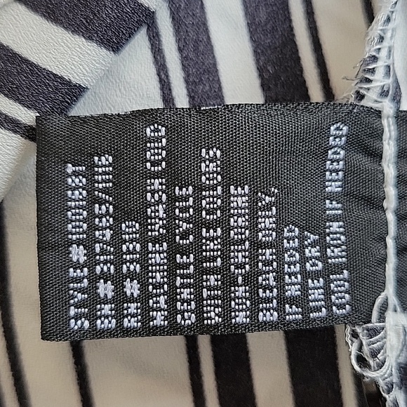 BCX medium white with black stripes lightweight blouse - Picture 5 of 5